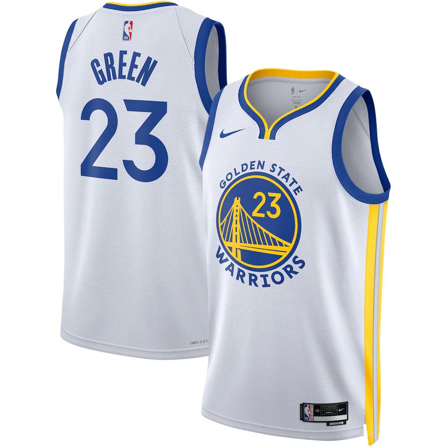 Men Golden State Warriors 23 Draymond Green Nike White Association Edition 2022-23 Swingman NBA Jersey